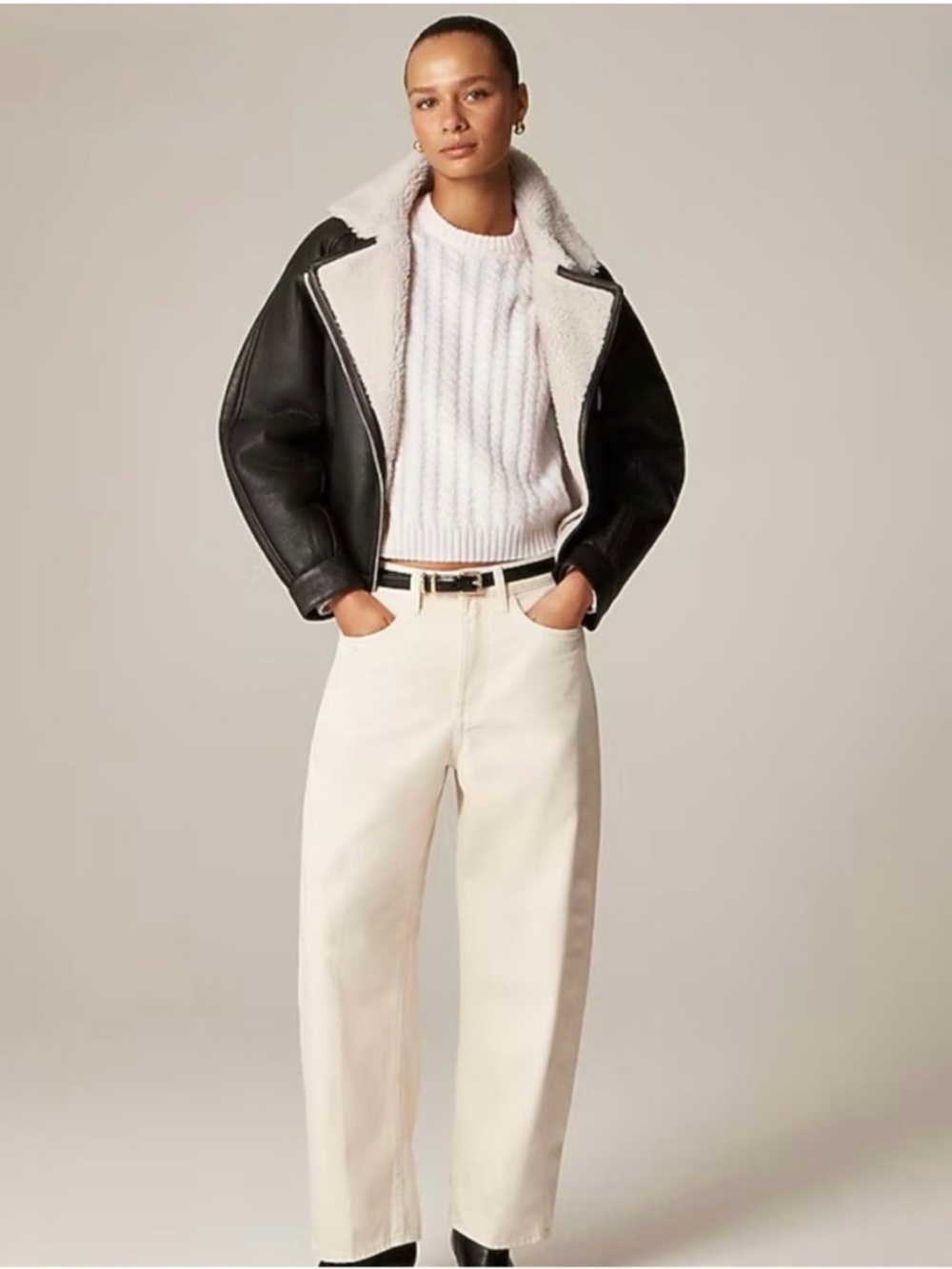 NWT J. Crew Barrel-leg Jean Ecru Wash 30P